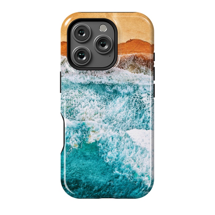 iPhone 16 Pro StrongFit Tropical VI - Beach Waves II by Art Design Works