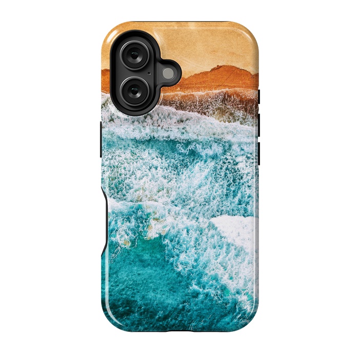 iPhone 16 StrongFit Tropical VI - Beach Waves II by Art Design Works