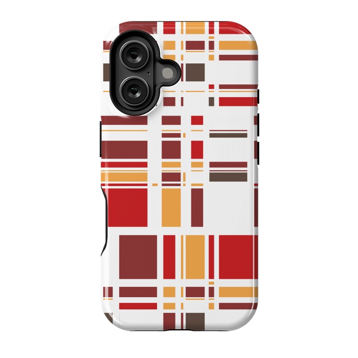 iPhone 16 StrongFit Fourth Dimension Red Plaid by Majoih