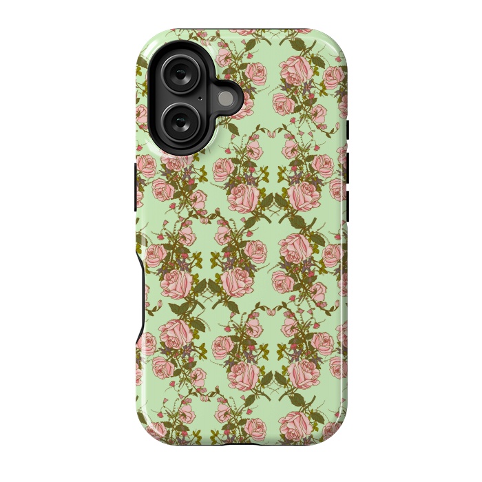 iPhone 16 StrongFit Vintage Rosy Floral by Quirk It Up