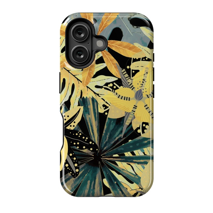 iPhone 16 StrongFit Abstract Foliage Aloha Jungle  by  Utart