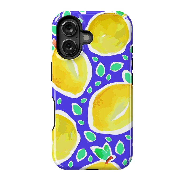 iPhone 16 StrongFit Lemon Crush Blue by MUKTA LATA BARUA