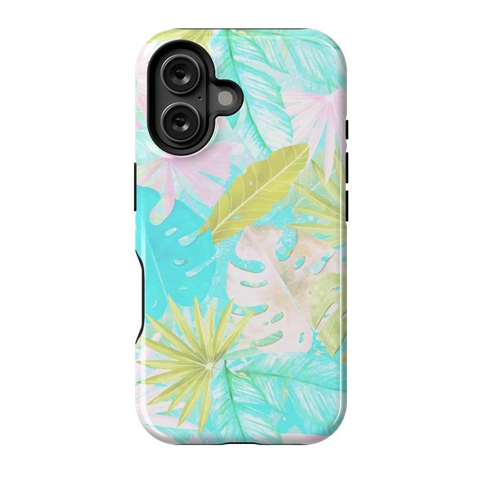 iPhone 16 StrongFit Soft Pastel Aloha Tropical Jungle by  Utart