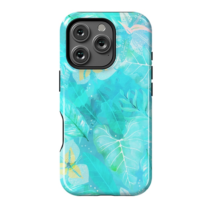 iPhone 16 Pro StrongFit Teal Aloha Jungle by  Utart