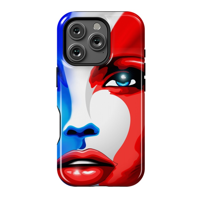 iPhone 16 Pro StrongFit France Flag Beautiful Girl Portrait by BluedarkArt