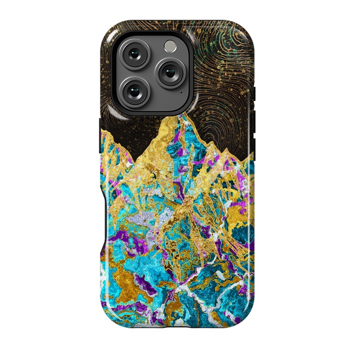 iPhone 16 Pro StrongFit Digital Painting - Mountain Illustration I by Art Design Works