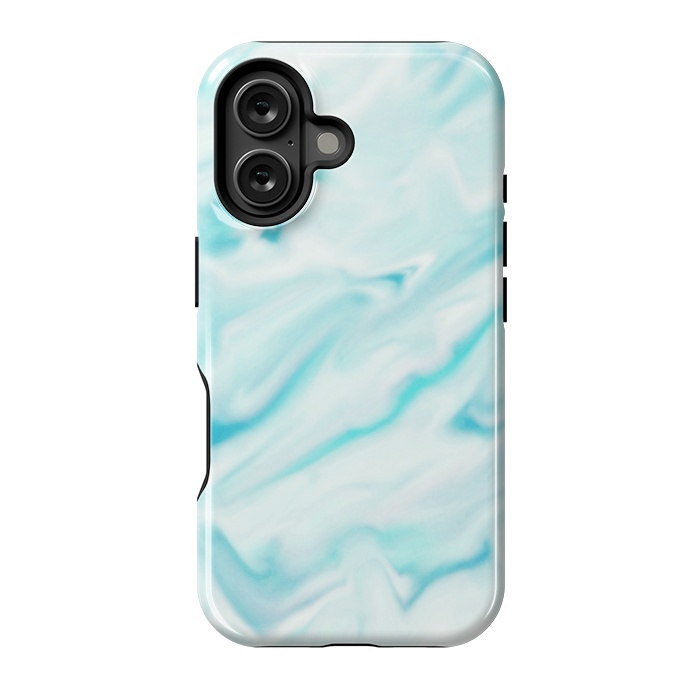 iPhone 16 StrongFit Mint blue abstract paint by Jms