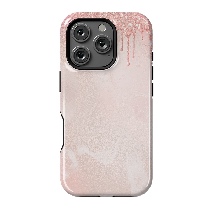 iPhone 16 Pro StrongFit Pink Glitter Rain  by  Utart