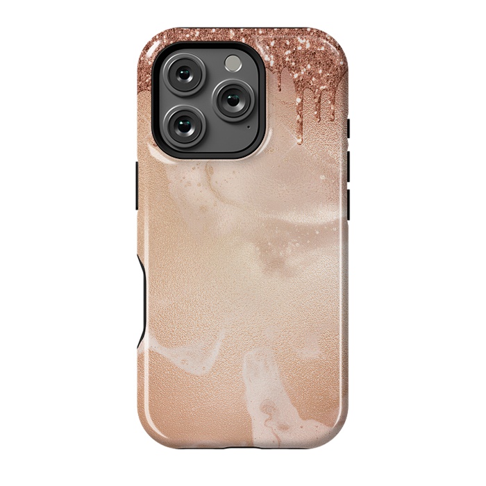 iPhone 16 Pro StrongFit Copper Glitter Rain by  Utart