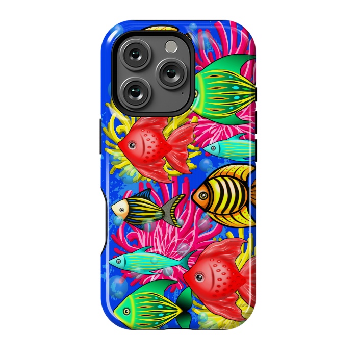 iPhone 16 Pro StrongFit Fish Cute Colorful Doodles  by BluedarkArt