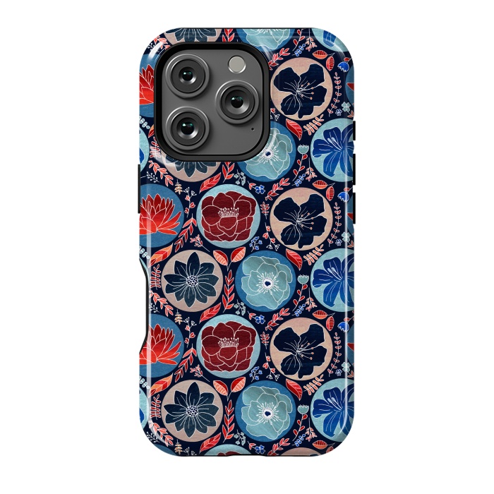 iPhone 16 Pro StrongFit Moody Polka Dot Floral  by Tigatiga