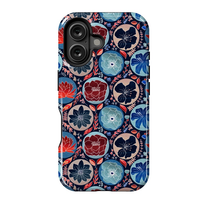 iPhone 16 StrongFit Moody Polka Dot Floral  by Tigatiga