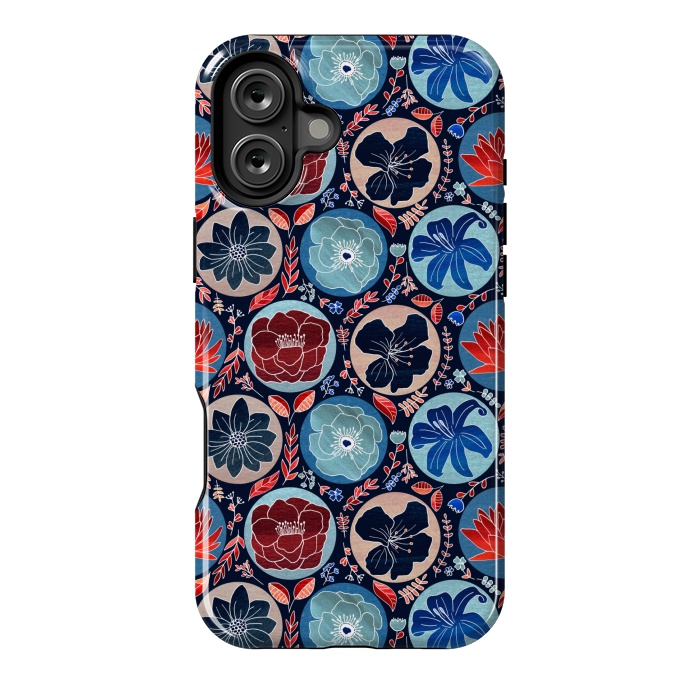 iPhone 16 Plus StrongFit Moody Polka Dot Floral  by Tigatiga