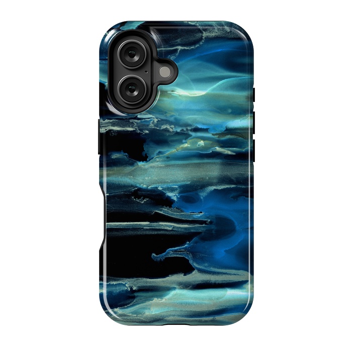 iPhone 16 StrongFit Phosphorescent Midnight Tide  by Tigatiga