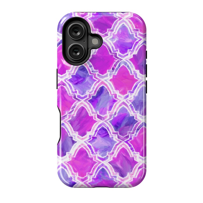 iPhone 16 StrongFit Marrakesh Inspired Moroccan In Magenta & Purple by Tigatiga