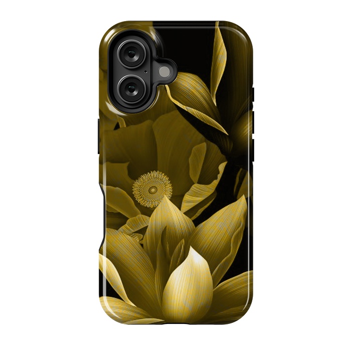 iPhone 16 StrongFit Gold floral by Kashmira Baheti