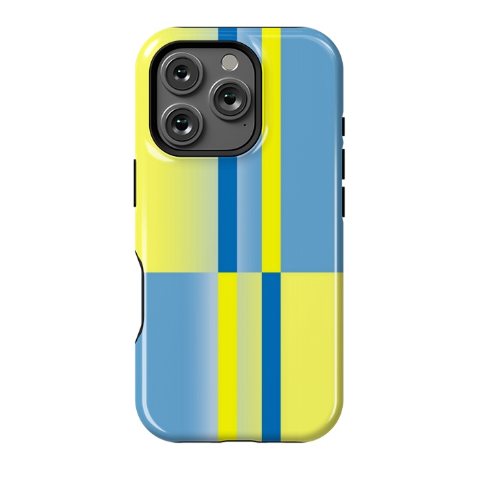 iPhone 16 Pro StrongFit yellow blue lines pattern by MALLIKA