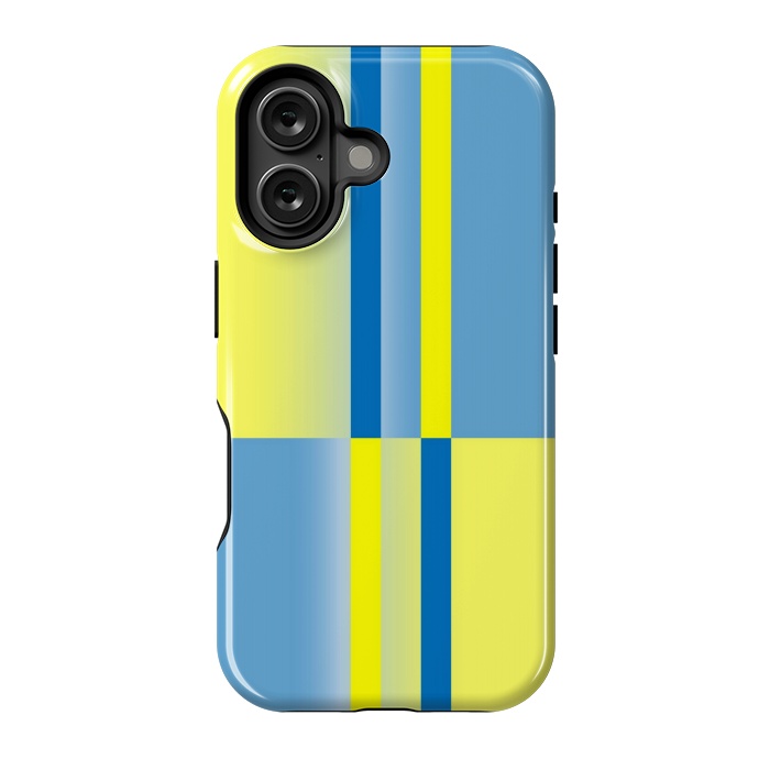 iPhone 16 StrongFit yellow blue lines pattern by MALLIKA