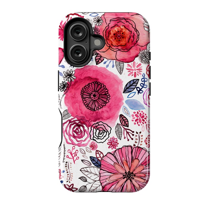 iPhone 16 StrongFit Pink Floral Mix  by Tigatiga