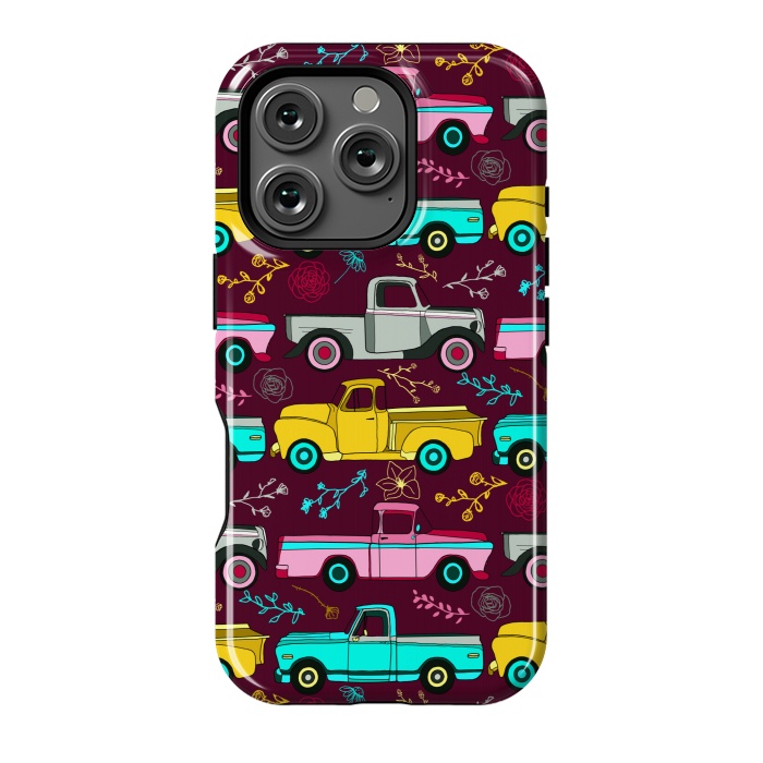 iPhone 16 Pro StrongFit Floral Vintage Trucks  by Tigatiga