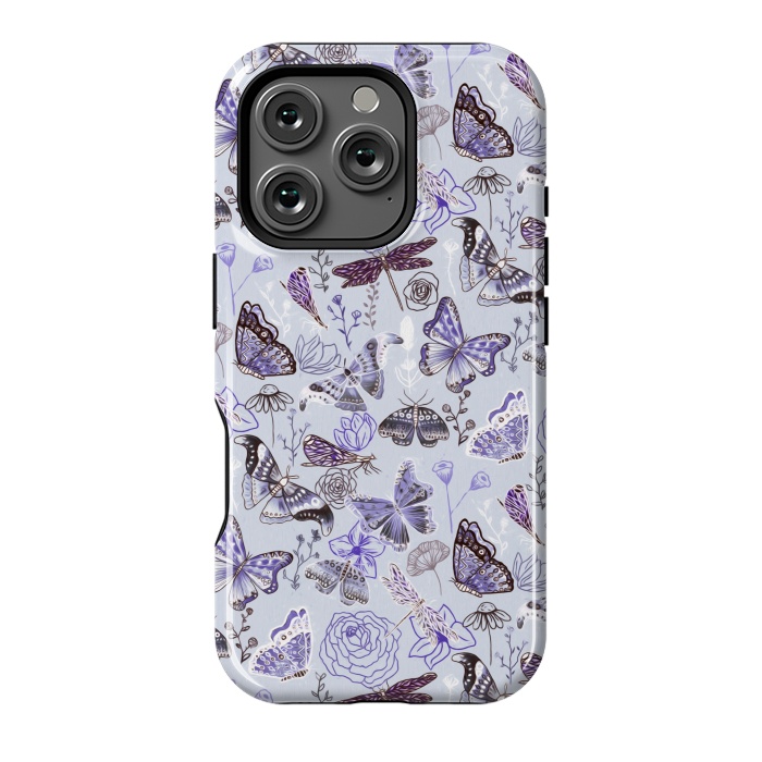 iPhone 16 Pro StrongFit Pale Butterflies, Dragonflies and Moths  by Tigatiga