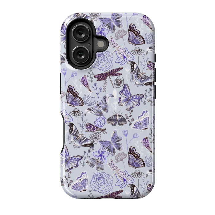 iPhone 16 StrongFit Pale Butterflies, Dragonflies and Moths  by Tigatiga