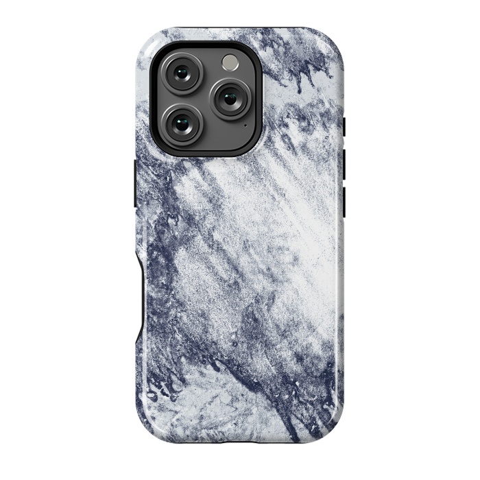 iPhone 16 Pro StrongFit Grey-Blue Marbling Storm  by Tigatiga