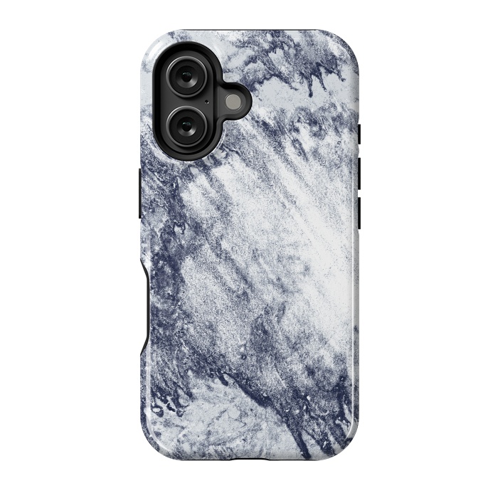 iPhone 16 StrongFit Grey-Blue Marbling Storm  by Tigatiga