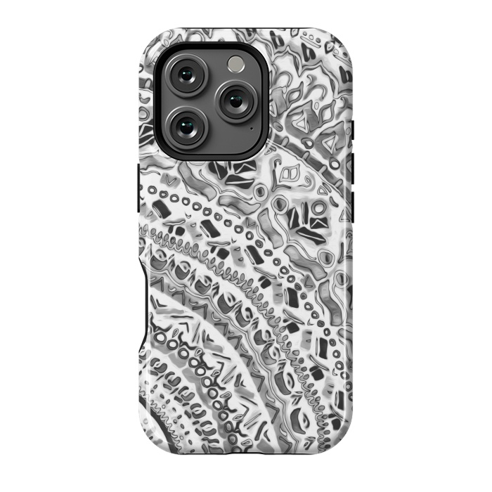 iPhone 16 Pro StrongFit Black & White Mandala  by Tigatiga