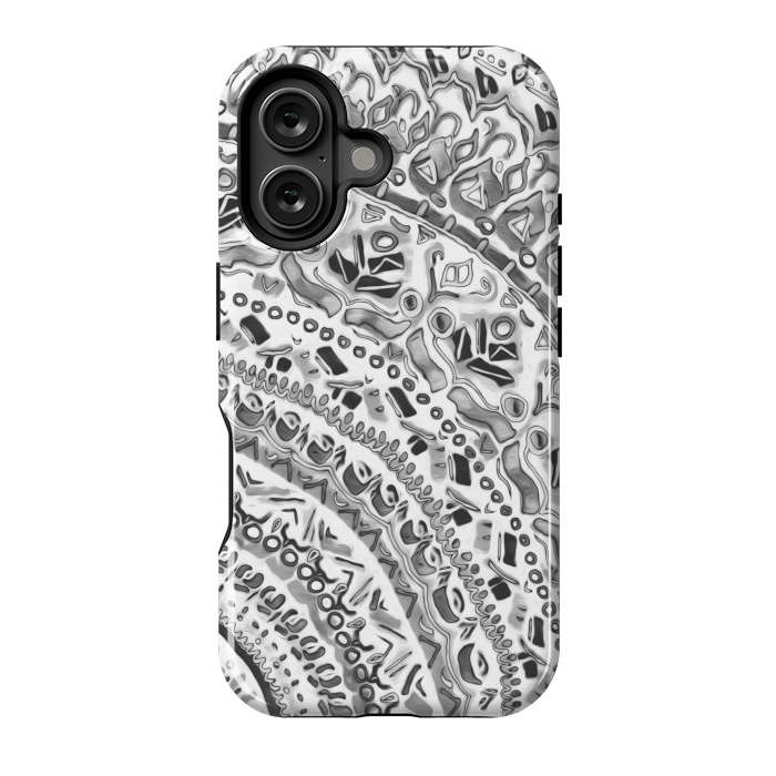 iPhone 16 StrongFit Black & White Mandala  by Tigatiga