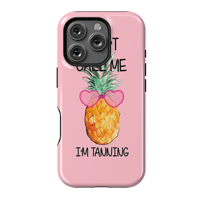 iPhone 16 Pro StrongFit Cool Pinapple with Glasses Text by ''CVogiatzi.