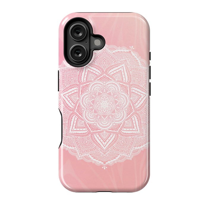 iPhone 16 StrongFit Cute pink mandala by Jms