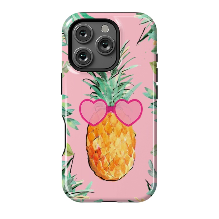 iPhone 16 Pro StrongFit Cool Pinapple with Glasses by ''CVogiatzi.