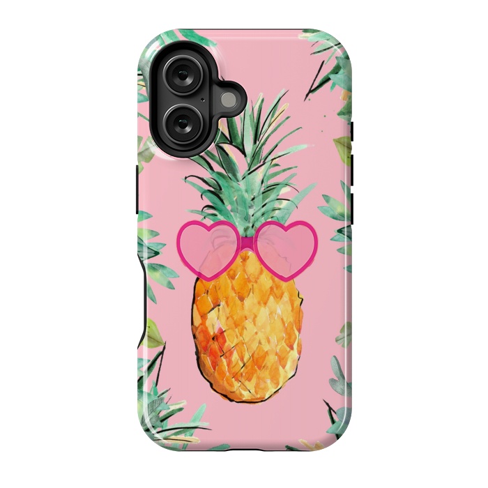 iPhone 16 StrongFit Cool Pinapple with Glasses by ''CVogiatzi.