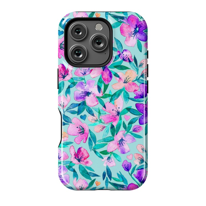 iPhone 16 Pro StrongFit Happy Spring Floral in Watercolor by Micklyn Le Feuvre