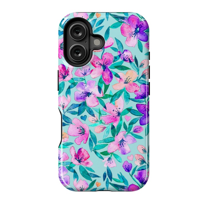 iPhone 16 StrongFit Happy Spring Floral in Watercolor by Micklyn Le Feuvre