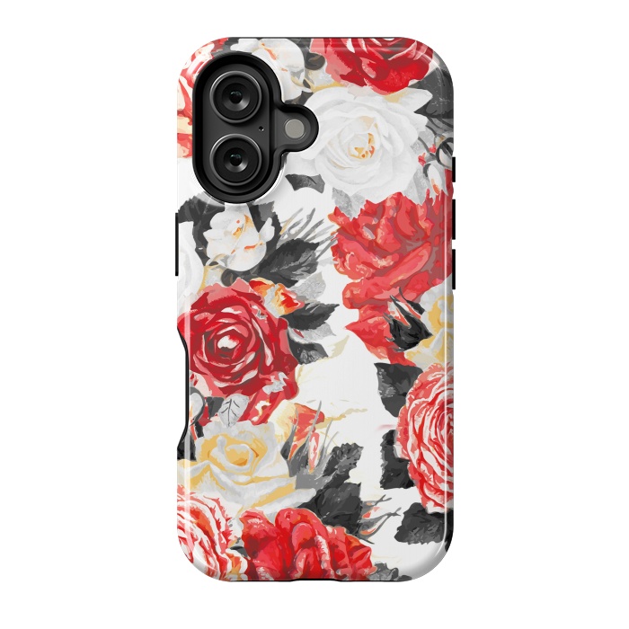 iPhone 16 StrongFit Red and white rose bouquet by Oana 