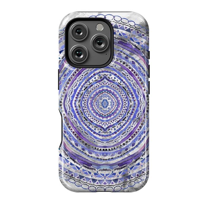 iPhone 16 Pro StrongFit Purple Marbling Mandala  by Tigatiga