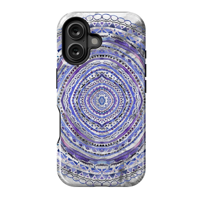 iPhone 16 StrongFit Purple Marbling Mandala  by Tigatiga