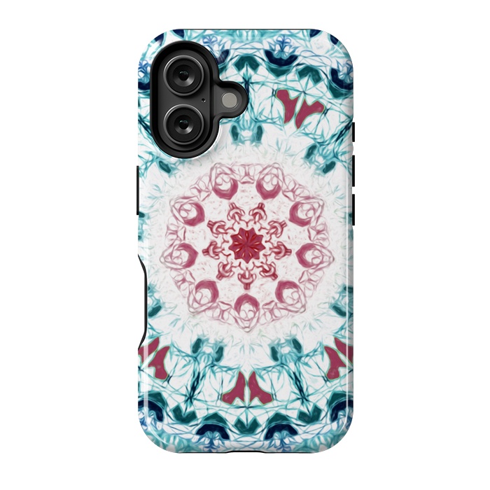 iPhone 16 StrongFit Blush & Teal Mandala  by Tigatiga