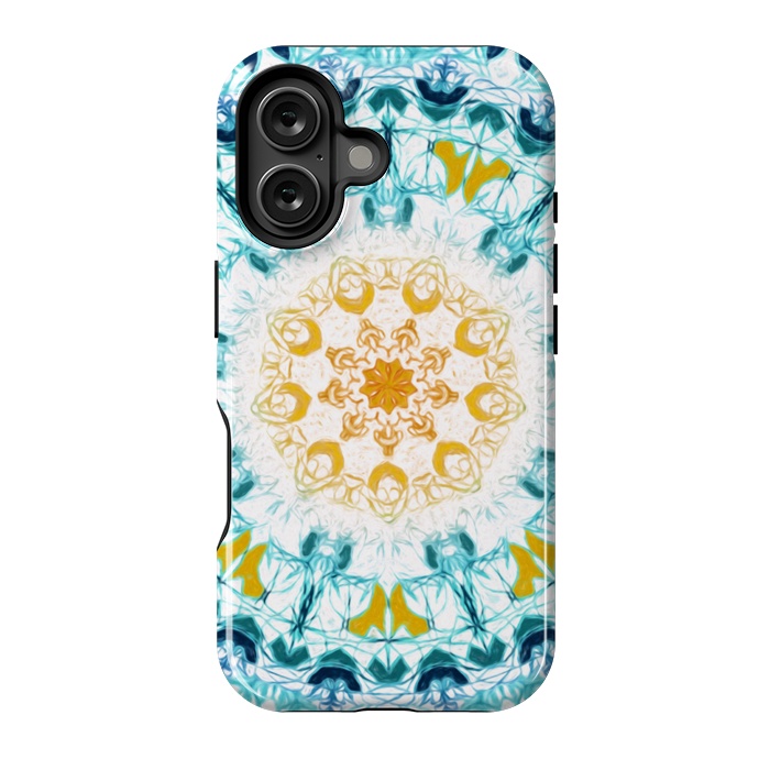 iPhone 16 StrongFit Mustard & Teal Mandala  by Tigatiga