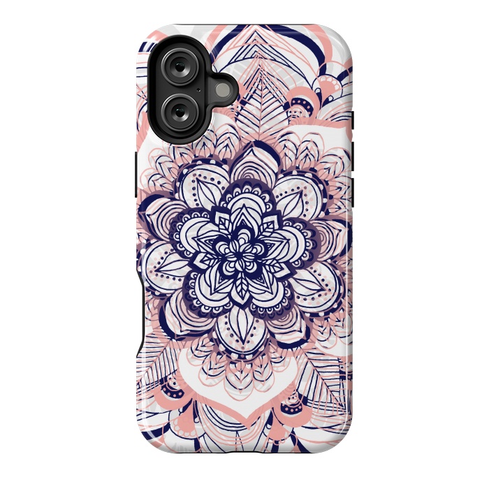 iPhone 16 Plus StrongFit Purple, Blue and Pink Netted Mandala by Tangerine-Tane