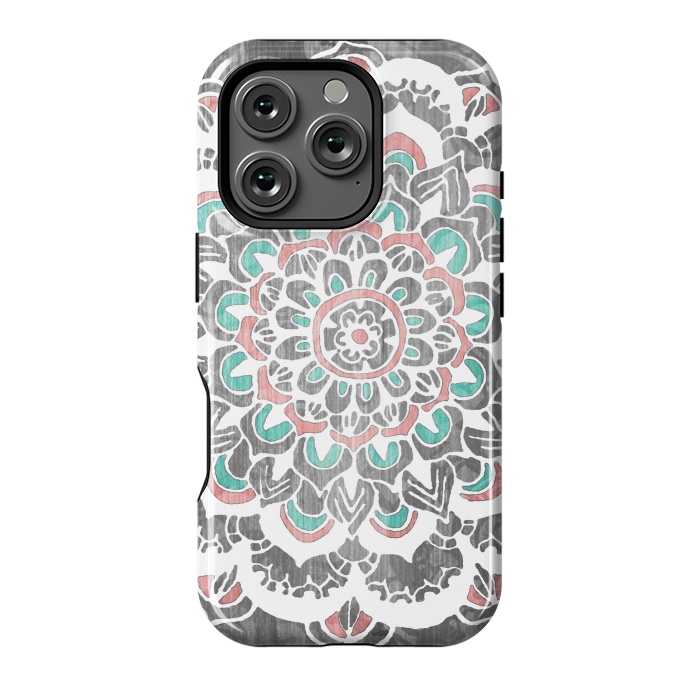 iPhone 16 Pro StrongFit Pastel Mandala on Wood by Tangerine-Tane