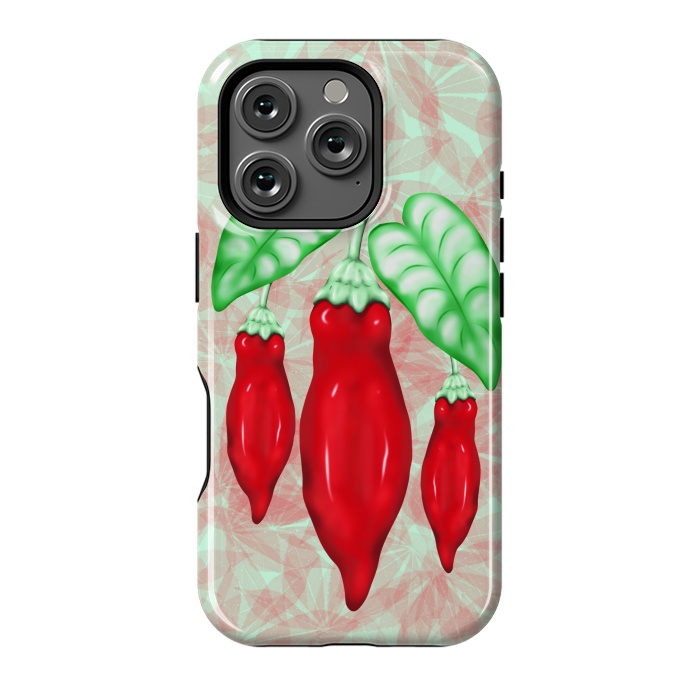 iPhone 16 Pro StrongFit Red Hot Chilli Pepper Decorative Food Art by BluedarkArt