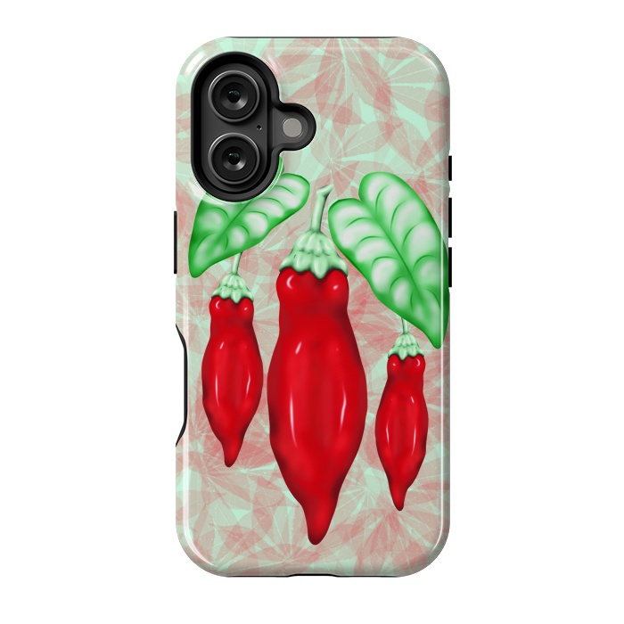 iPhone 16 StrongFit Red Hot Chilli Pepper Decorative Food Art by BluedarkArt