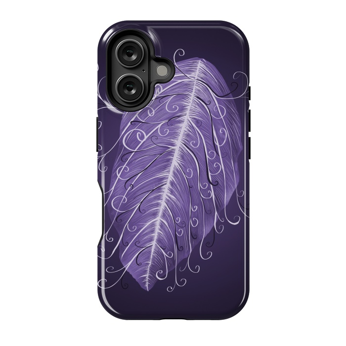 iPhone 16 StrongFit Violet Swirly Leaf by Boriana Giormova