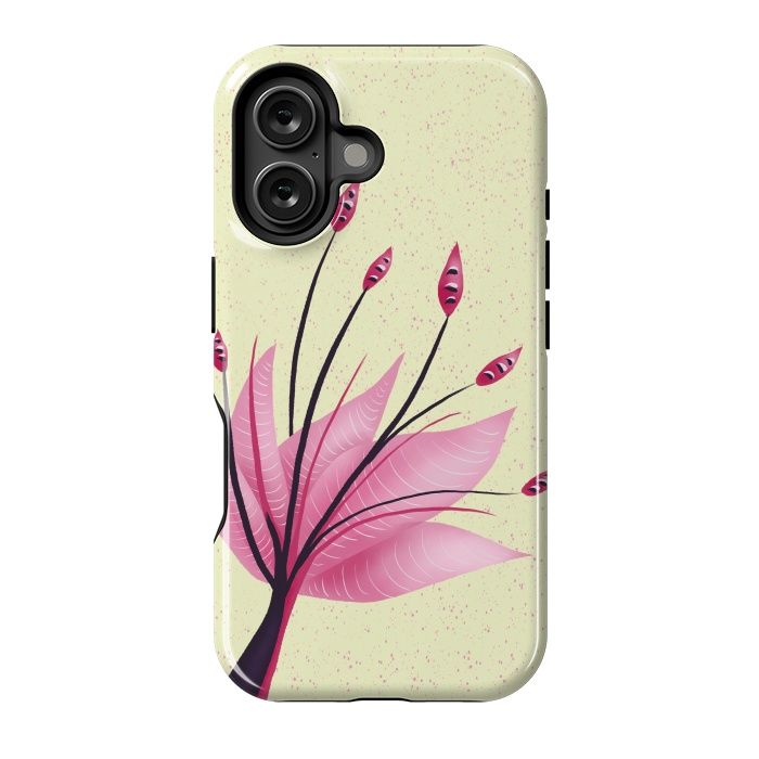 iPhone 16 StrongFit Pink Abstract Water Lily Flower by Boriana Giormova