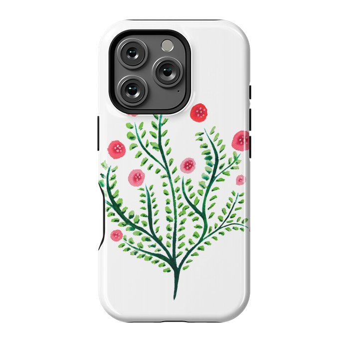 iPhone 16 Pro StrongFit Spring Plant In Pink And Green by Boriana Giormova