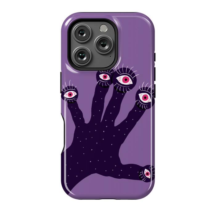 iPhone 16 Pro StrongFit Weird Hand With Watching Eyes by Boriana Giormova