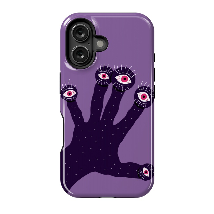 iPhone 16 StrongFit Weird Hand With Watching Eyes by Boriana Giormova